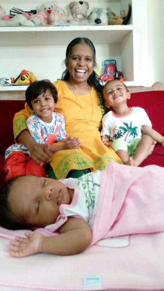 Kavitha Lawrence with kids